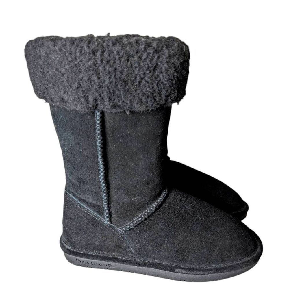 BEARPAW Marissa Black Suede Winter Boot Size 8 - Picture 3 of 6